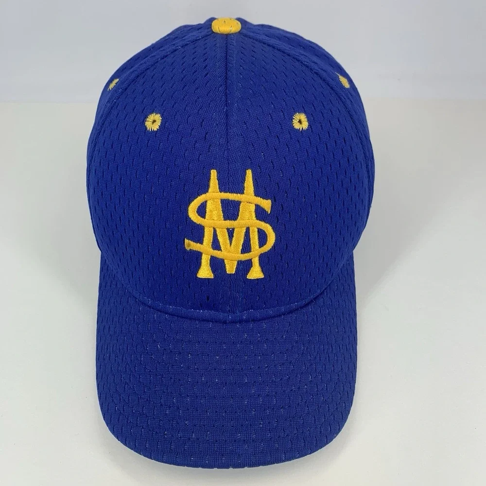 SM High School Hat Blue Gold M-L Adjustable Snapback Baseball Cap Vintage DeLong